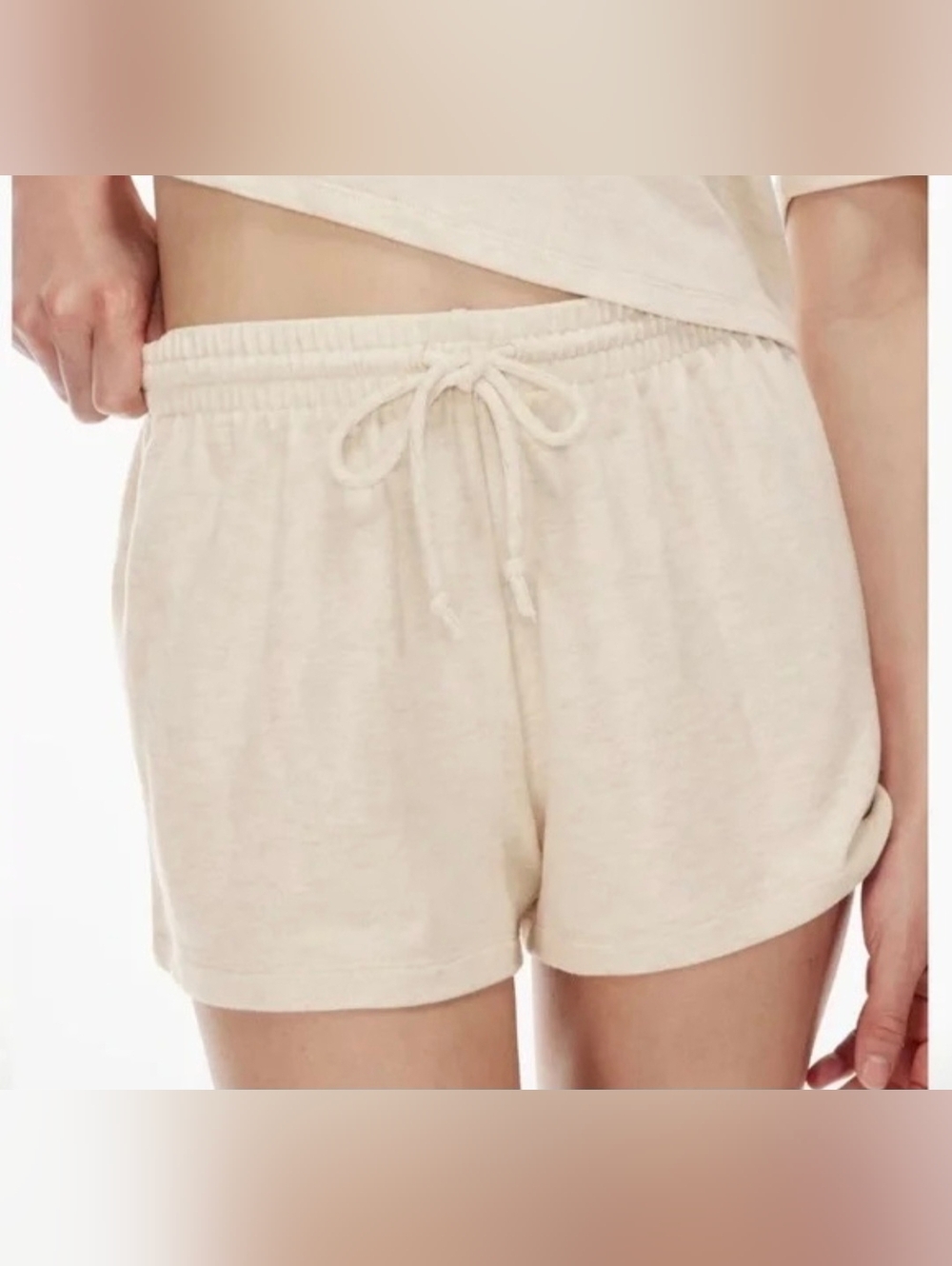 Aritzia Wilfred Terry Cloth Creme Shorts Size S